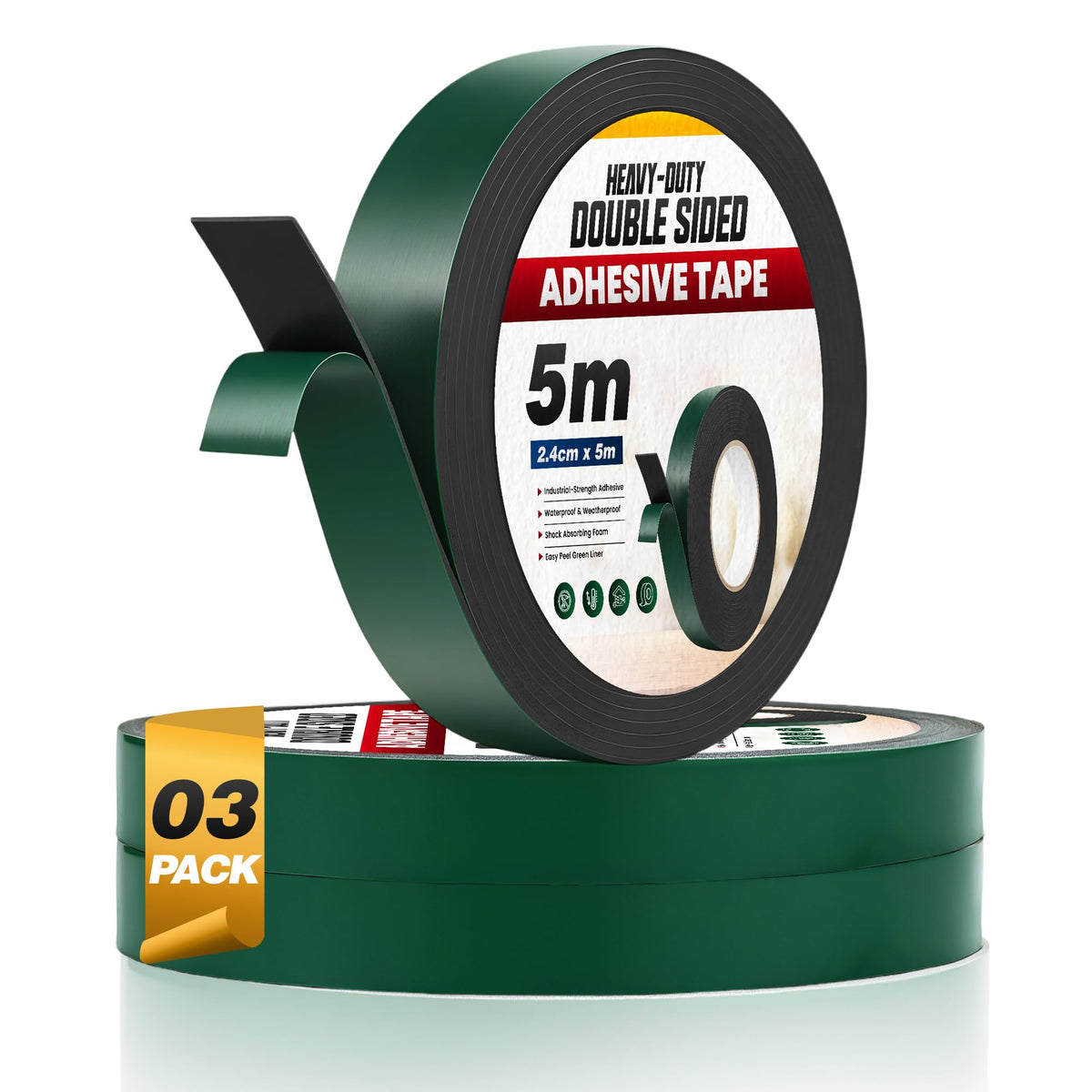 Black Foam Double Sided Tape 2.4cm x 5m High Tack