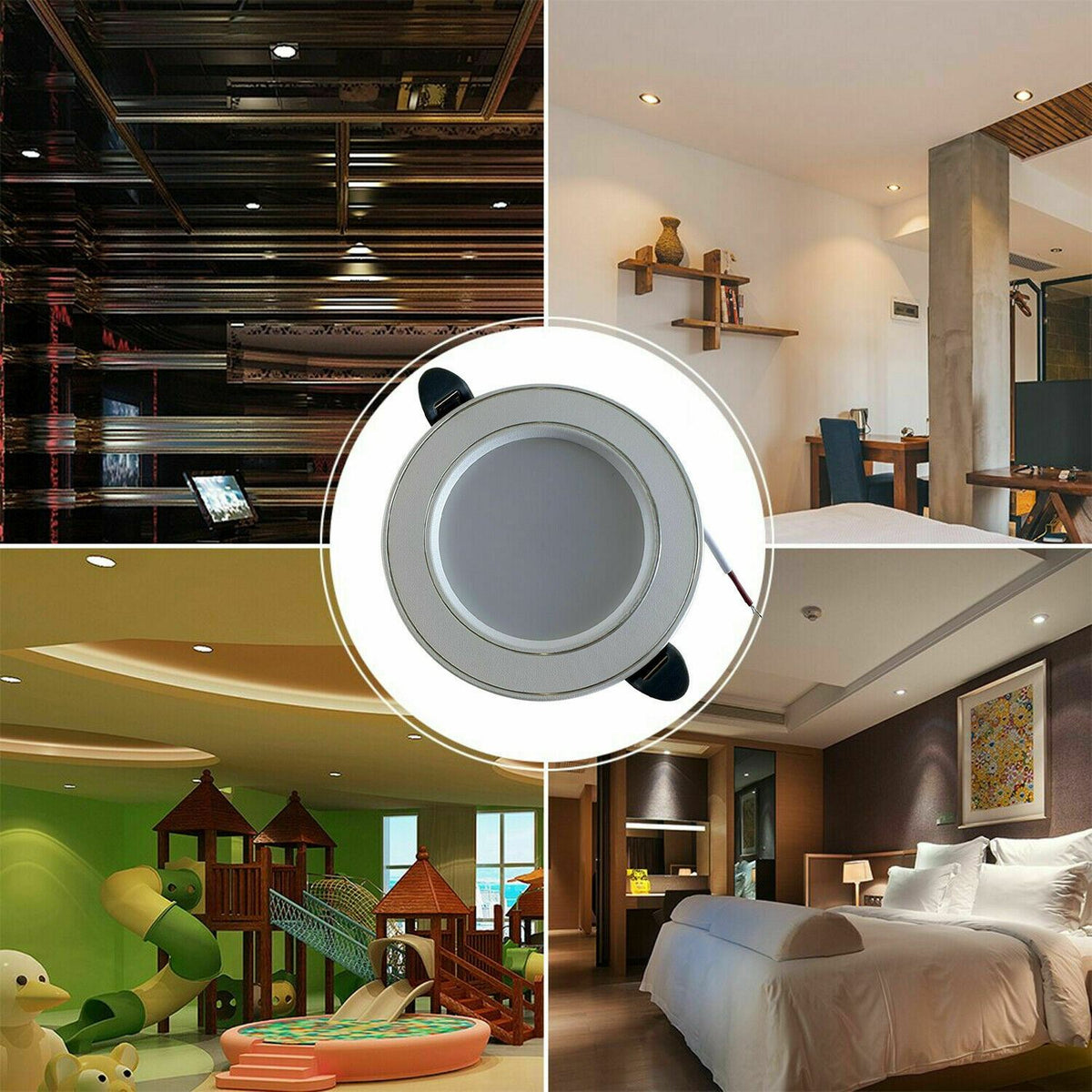 5W Recessed Round LED Panel Downlight 6000K Light Pack 1/3/5/10