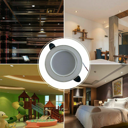5W Recessed Round LED Panel Downlight 6000K Light Pack 1/3/5/10