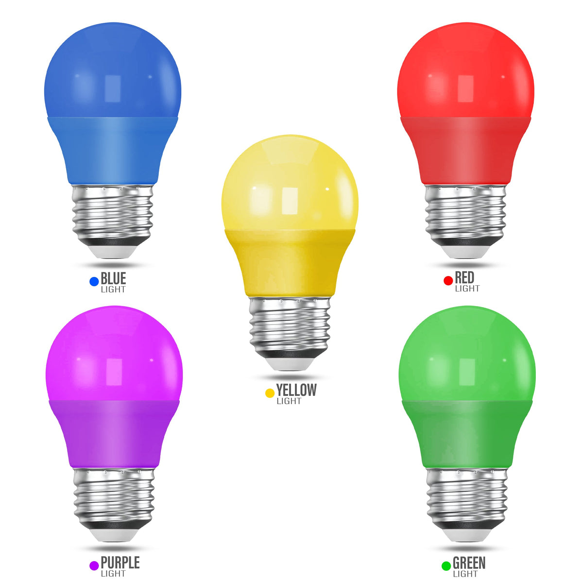 1x 4W LED E27 Coloured Golf Ball Bulb Party Decor Lighting