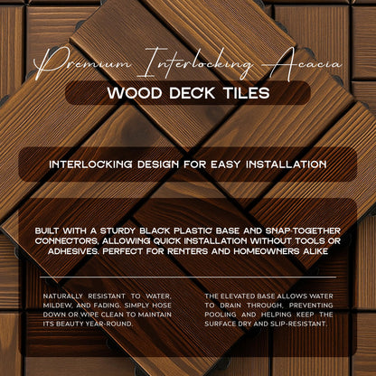 Composite Decking Tiles 30cm - Wooden Look