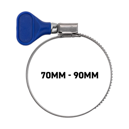 Stainless Steel Butterfly Grip Hose Clam - 70mm-90mm