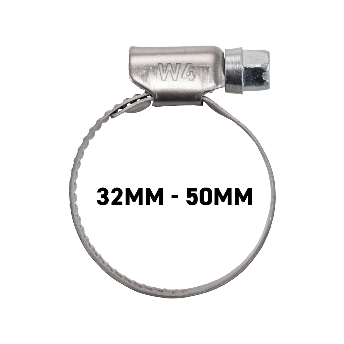 W4 Stainless Steel Hose Clamp, 32mm - 50mm