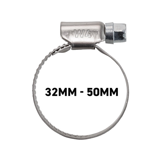 W4 Stainless Steel Hose Clamp, 32mm - 50mm