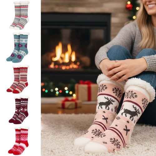 Ladies Thermal Fleece Slipper Socks