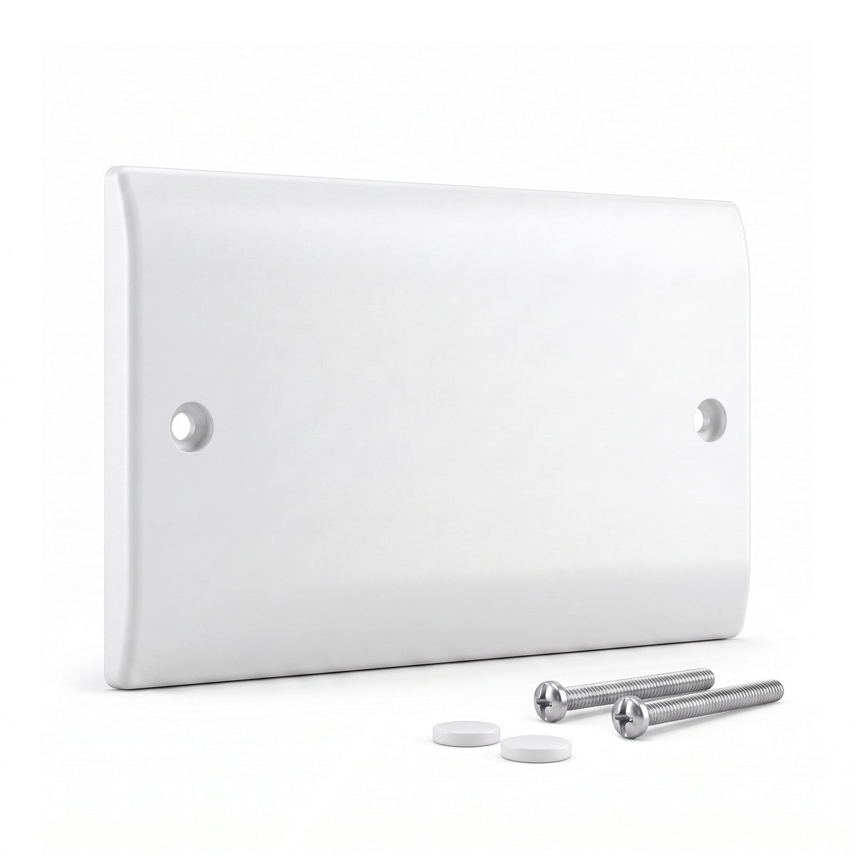 White Blanking Plate 1 Gang / 2 Gang Curved Edge