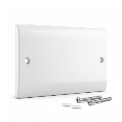 White Blanking Plate 1 Gang / 2 Gang Curved Edge
