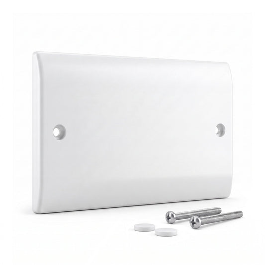 White Blanking Plate 1 Gang / 2 Gang Curved Edge