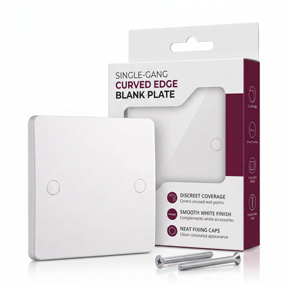 White Blanking Plate 1 Gang / 2 Gang Curved Edge