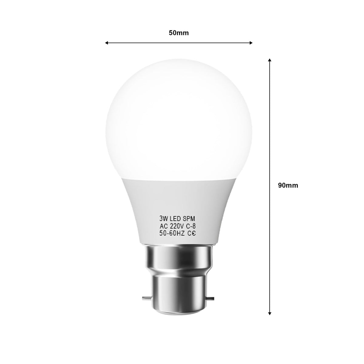 LED A60H B22 7W Cool White 6400K Non-Dimmable Bulb