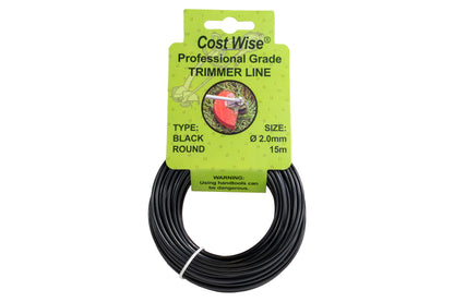 15m Black Rounded Trimmer Line -  2mm