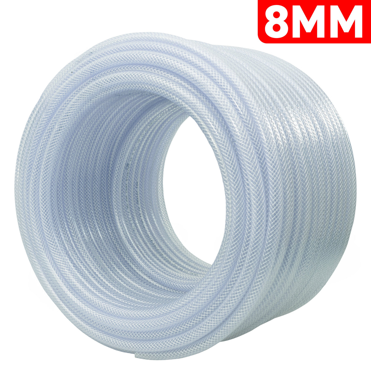 8mm Braided PVC Tech Hose - 1.6mm Wall Thickness