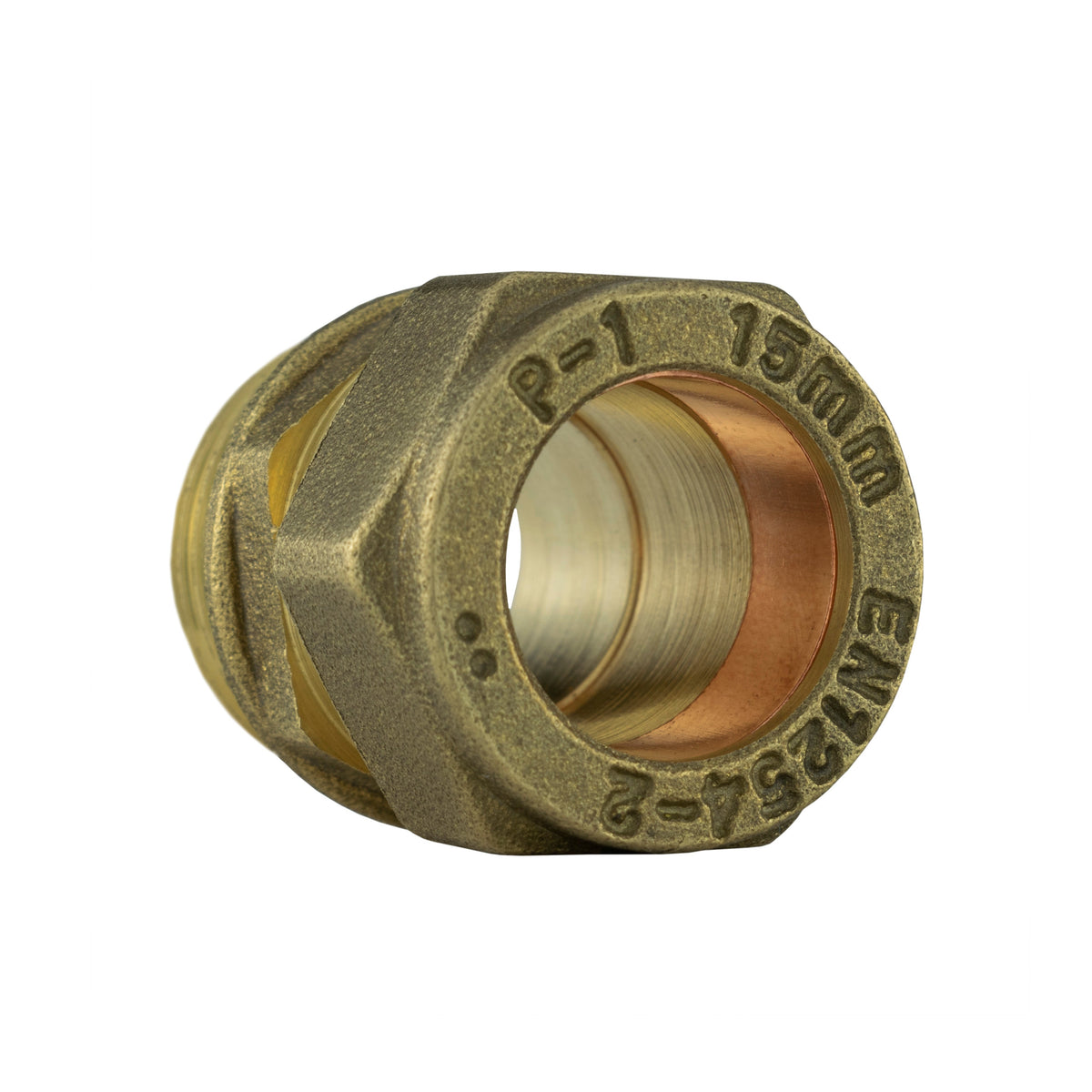 Brass Compression Adapter for 15mm Copper Piping - 1/2"