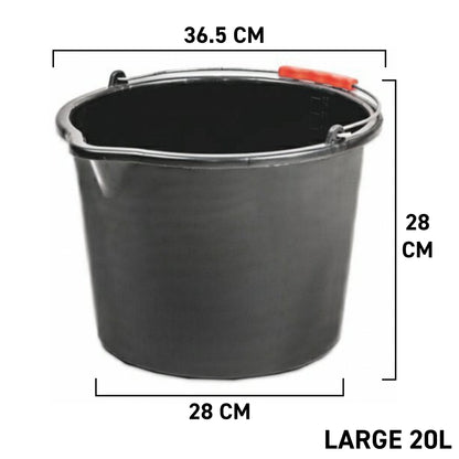 Black Multipurpose Bucket with Handle - 20 Litre