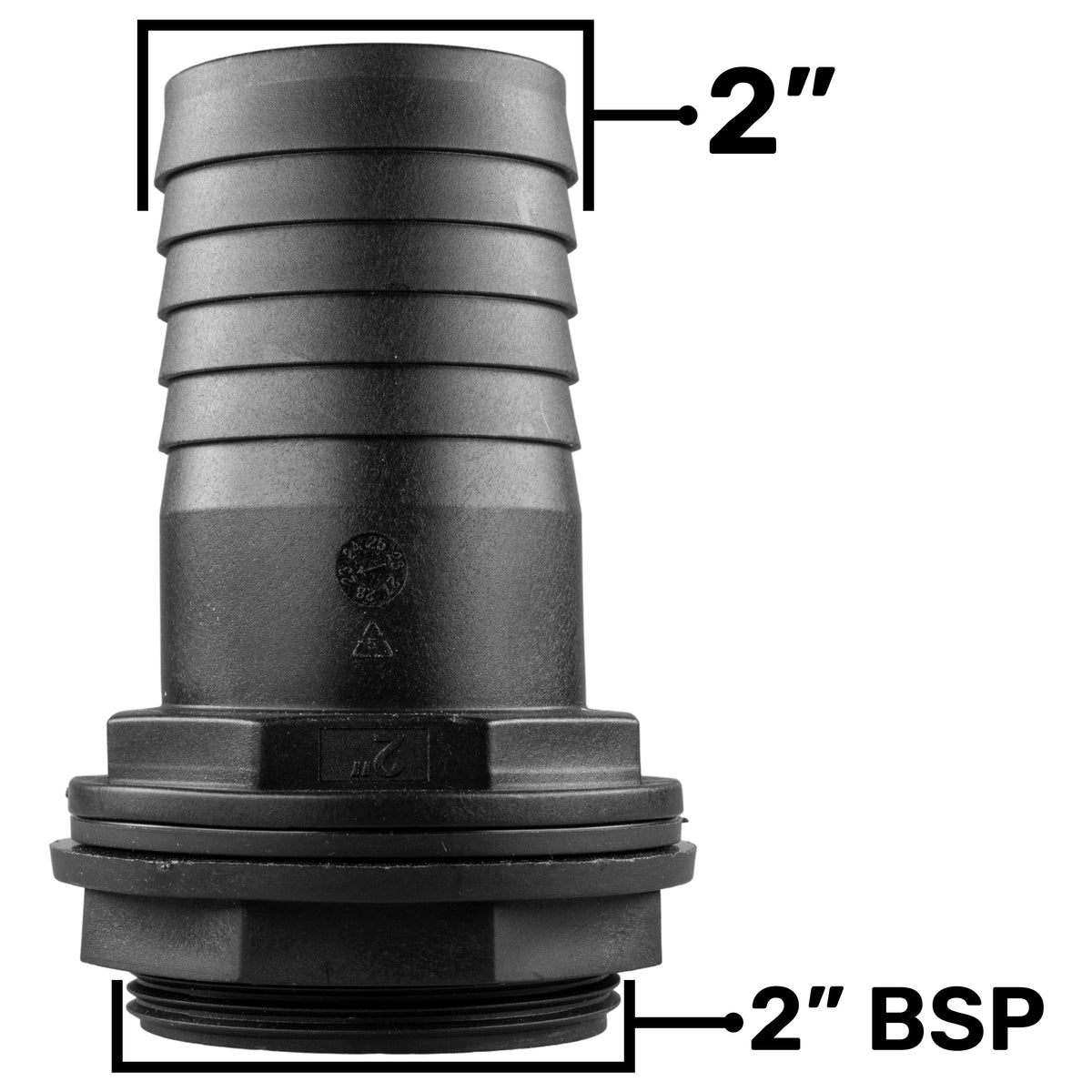 Water Butt Overflow Adapter with Nut & Washer 2"