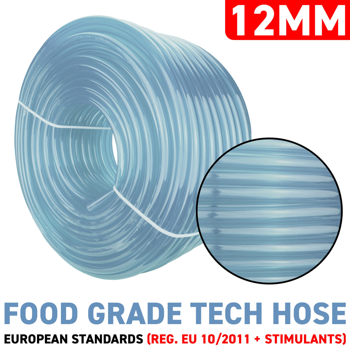 12mm x 15mm Clear PVC Tech Hose - 1 Metre