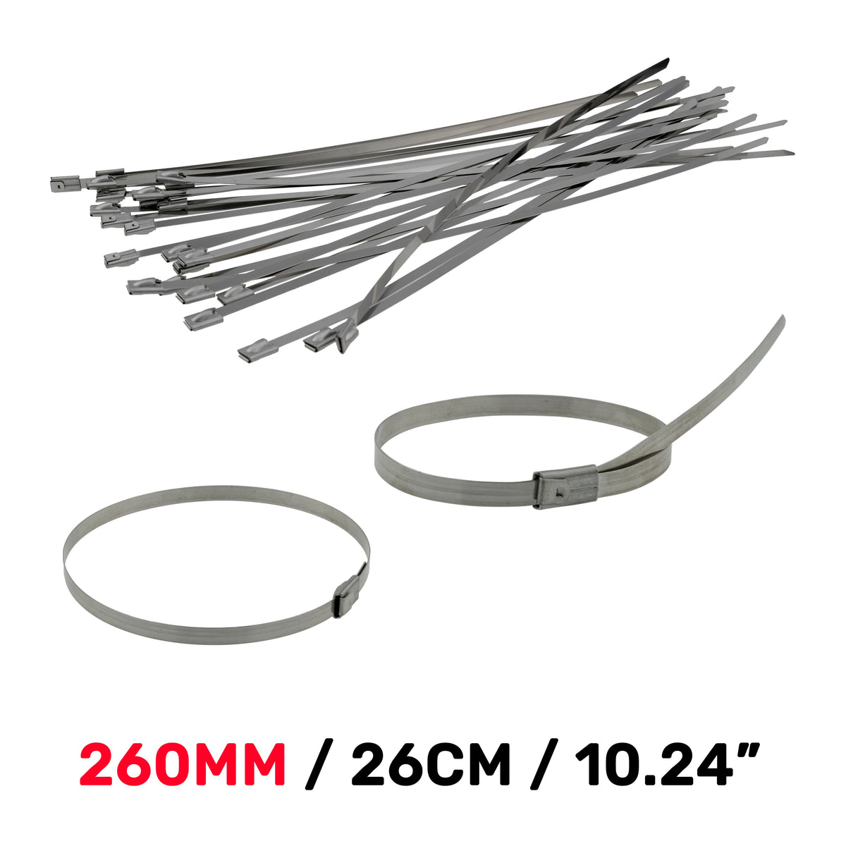 Stainless Steel Cable Ties, 4.6mm x 260mm