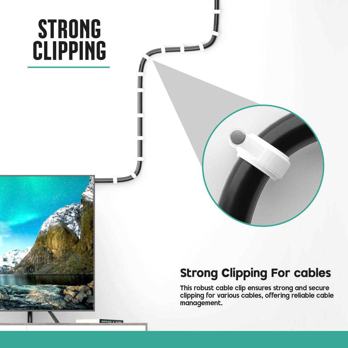 Wall Cable Clips - Pack of 100