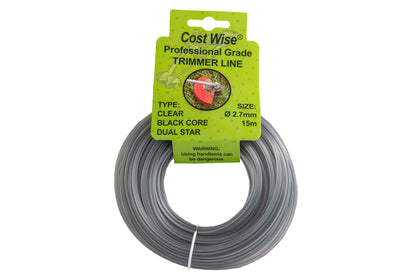 15m strimmer line Dual Core Twisted Black Star Trimmer Line, 2.7mm