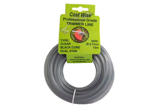 15m strimmer line Dual Core Twisted Black Star Trimmer Line, 2.7mm