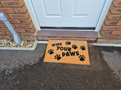 Doormat 60cm x 40cm - 'Wipe Your Paws'