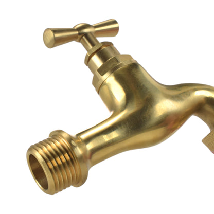 Polished Brass Quick Connector Bib Tap - 1/2" BSP