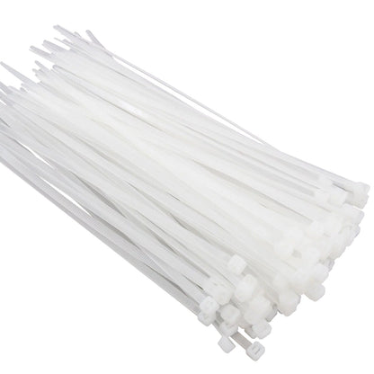 100x White Heavy Duty Nylon Cable Ties