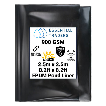 2.5m x 2.5m Pond Liner EPDM Rubber 900 GSM