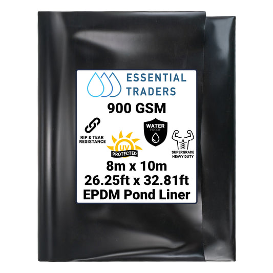 8m x 10m EPDM Rubber Pond Liner - 900 GSM