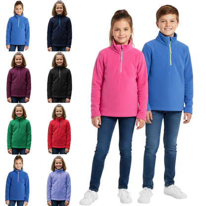 Kids Unisex Fleece Top – 1/4 Zip - 9 Colour Options