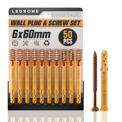 Anti Slip Wall Plug and Screw Set Heavy Duty Fixings