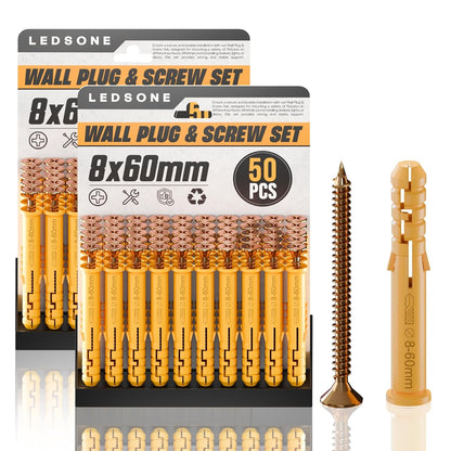 Anti Slip Wall Plug and Screw Set Heavy Duty Fixings