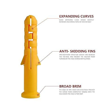 Anti Slip Wall Plug and Screw Set Heavy Duty Fixings