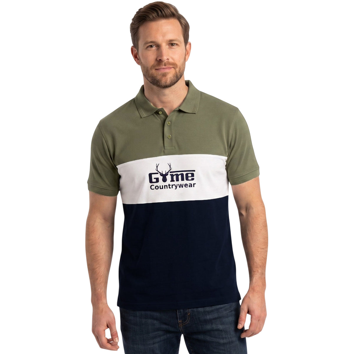 Game Polo Shirt  Tri-Colour Country Block