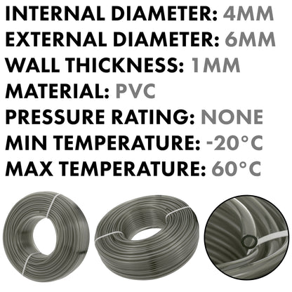 4mm Grey PVC Tech Hose