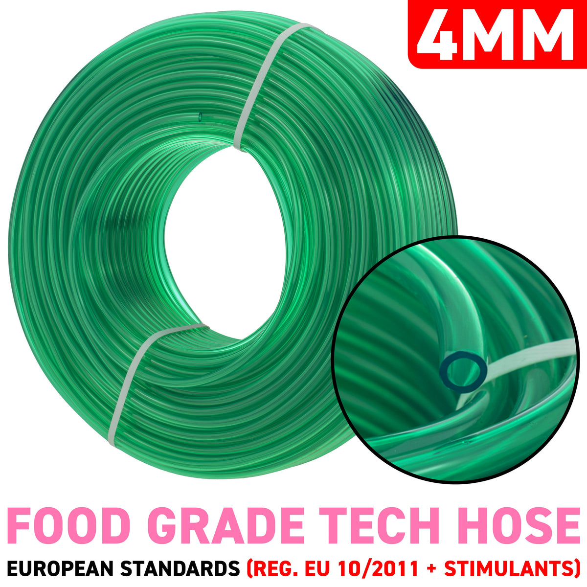 4mm PVC Technical Hose - Green