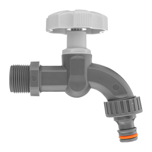 Plastic Quick Connector Bib Tap Grey 1/2" BSP