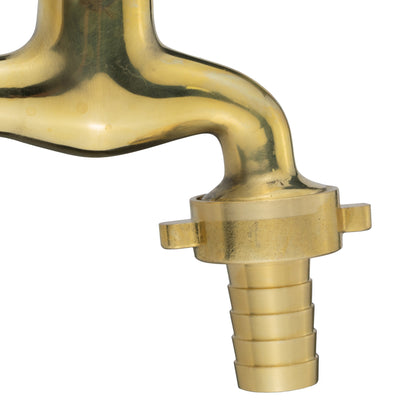 Polished Brass Barbed Bib Tap 1/2" BSP x 15mm