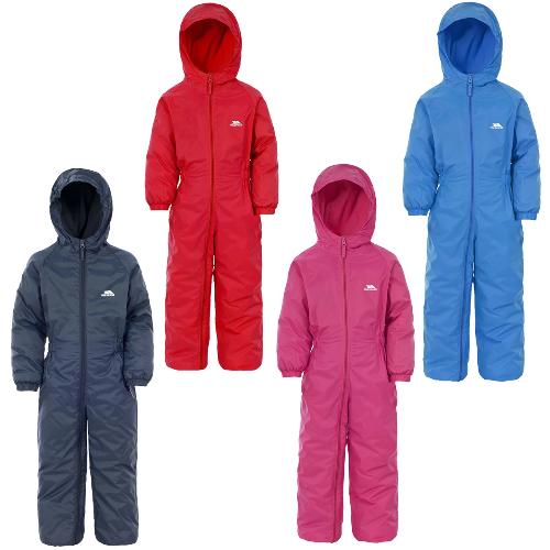 Kids Waterproof suit  padded Trespass Dripdrop All-In-One Suit unisex