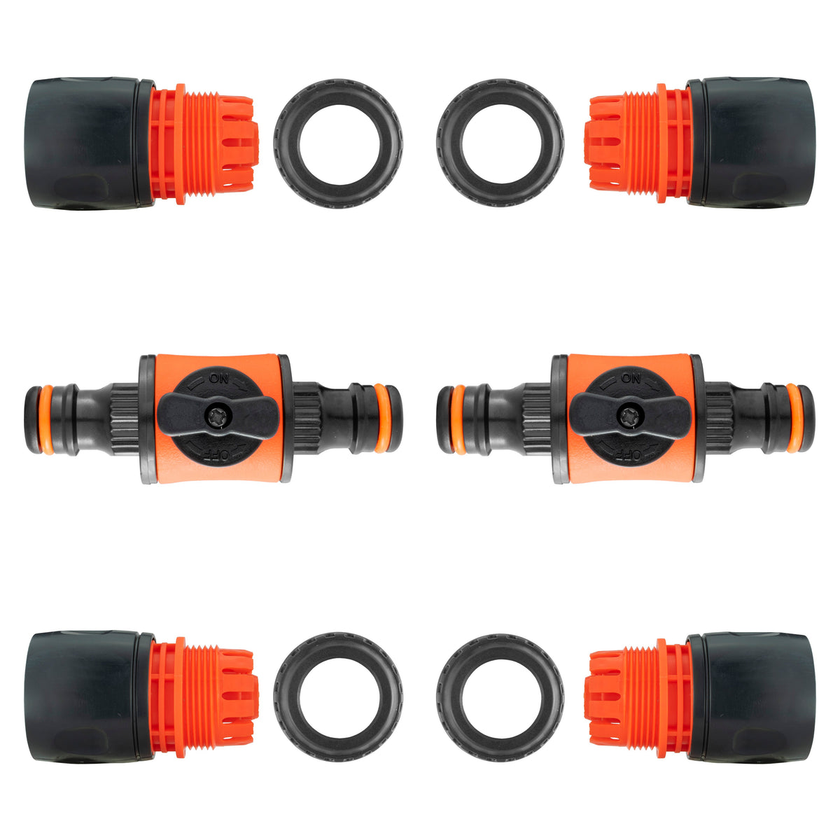 In-Line Valve with Quick Connectors - 6 Piece Set