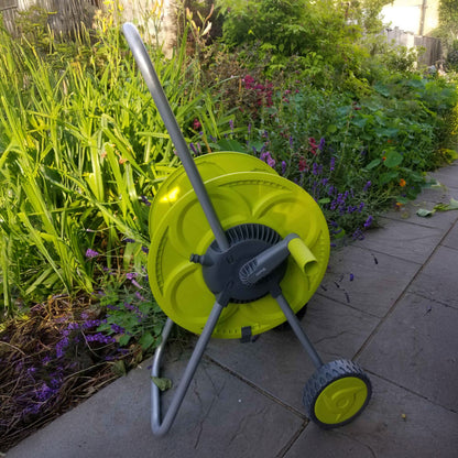 Portable Lime Garden Hose Cart with 50m Reel Capacity