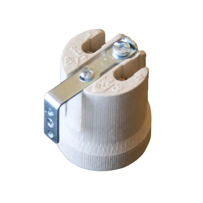 E27 Ceramic Heat Bulb Holder Edison Screw White 60W