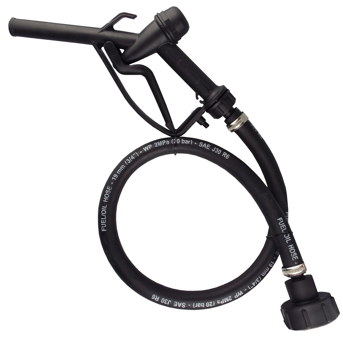 Fuel Nozzle with 3/4" R6 Rubber Hose & S60X6 Adapter