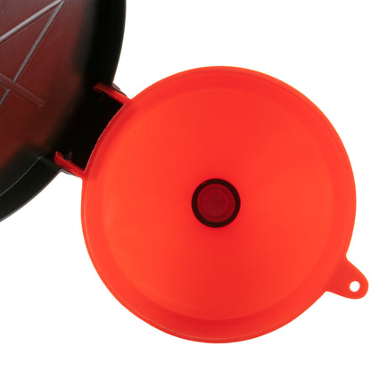 Fuel / Oil Funnel with Lid & Filter Mesh -  10" Wide Mouthed