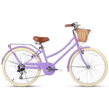 Glerc 24 Inch Beach Cruiser Hybrid Kids Bike Missy - 6 Colour Options