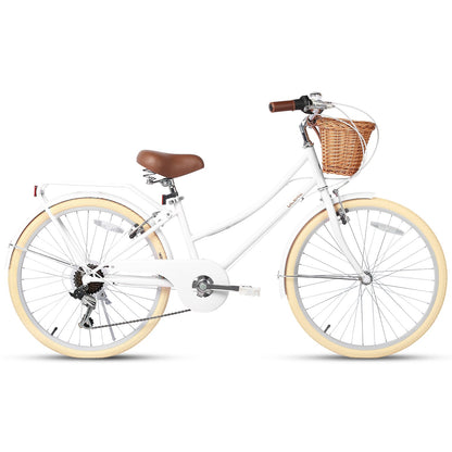 Glerc 24 Inch Beach Cruiser Hybrid Kids Bike Missy - 6 Colour Options
