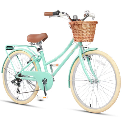Glerc 24 Inch Beach Cruiser Hybrid Kids Bike Missy - 6 Colour Options