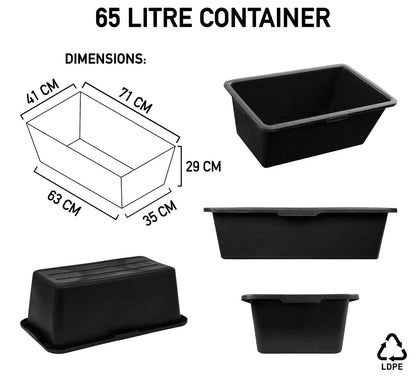 65 Litre Mixing Container Tub - Rectangle