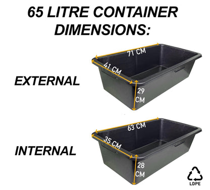 65 Litre Mixing Container Tub - Rectangle