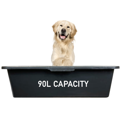 Large Dog Pet Bath with Drain Valve, 90 Litres